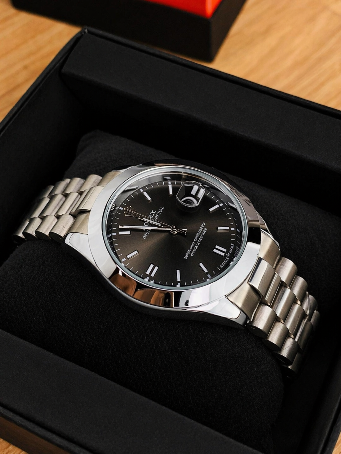 Luxury Datejust Style RLX Watch Black Dial with Stainless Steel By | Luxury Deals (Men)✨