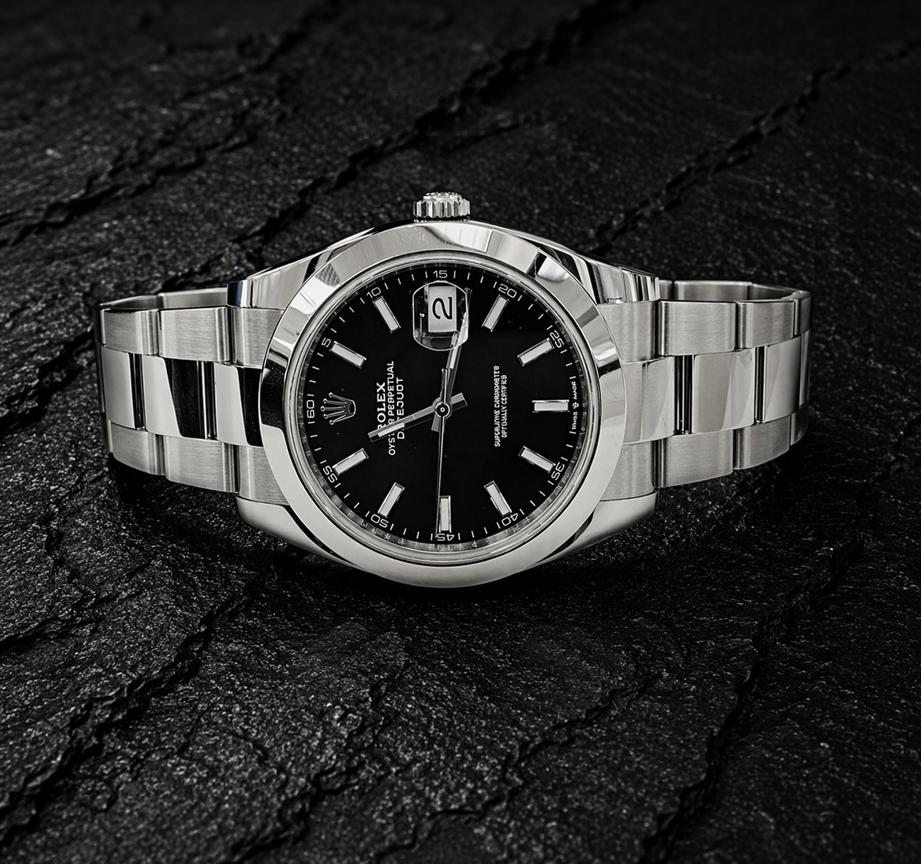 Luxury Datejust Style RLX Watch Black Dial with Stainless Steel By | Luxury Deals (Men)✨