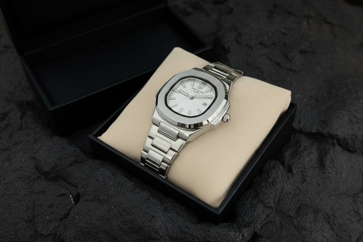Luxury Nautilus Style Watch Stainless Steel Men's Premium Timepiece | Luxury Deals Flat 20% OFF ✨