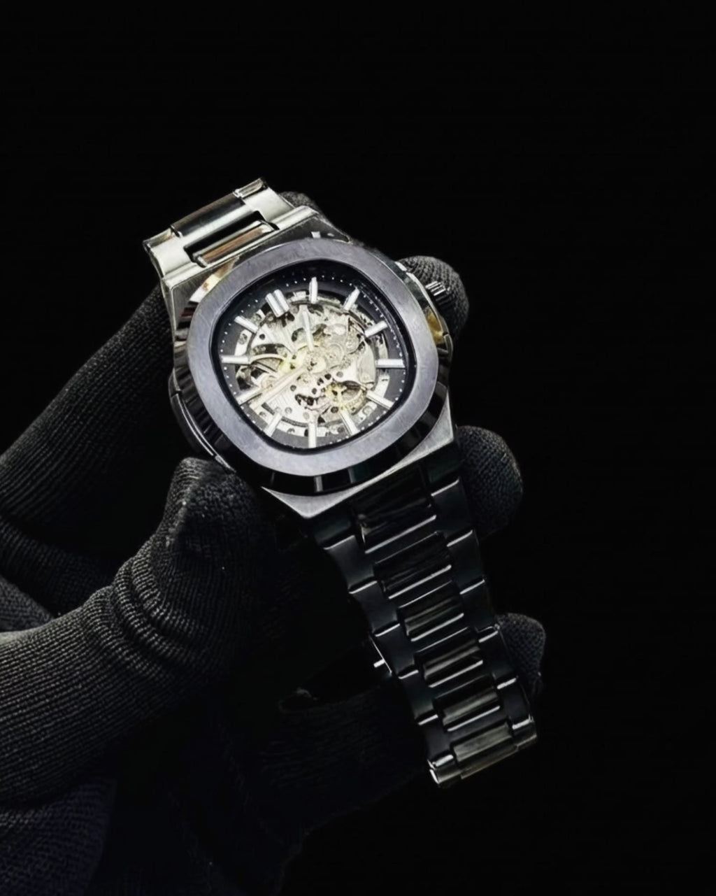 Luxury Skeleton Automatic Watch  
Premium Stainless Steel | Luxury Deals Flat 20% OFF Ramadan Special Deal✨