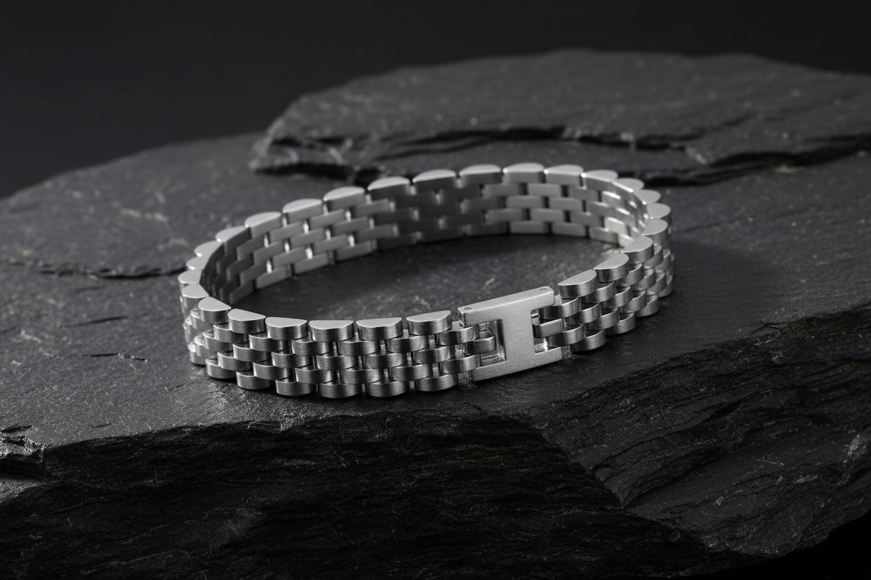 Men’s Royal Jubilee Stainless Steel Link Bracelet Luxury Watch Style Chain | Luxury Deals Flat 20% OFF Ramadan Special Deal ✨🔥