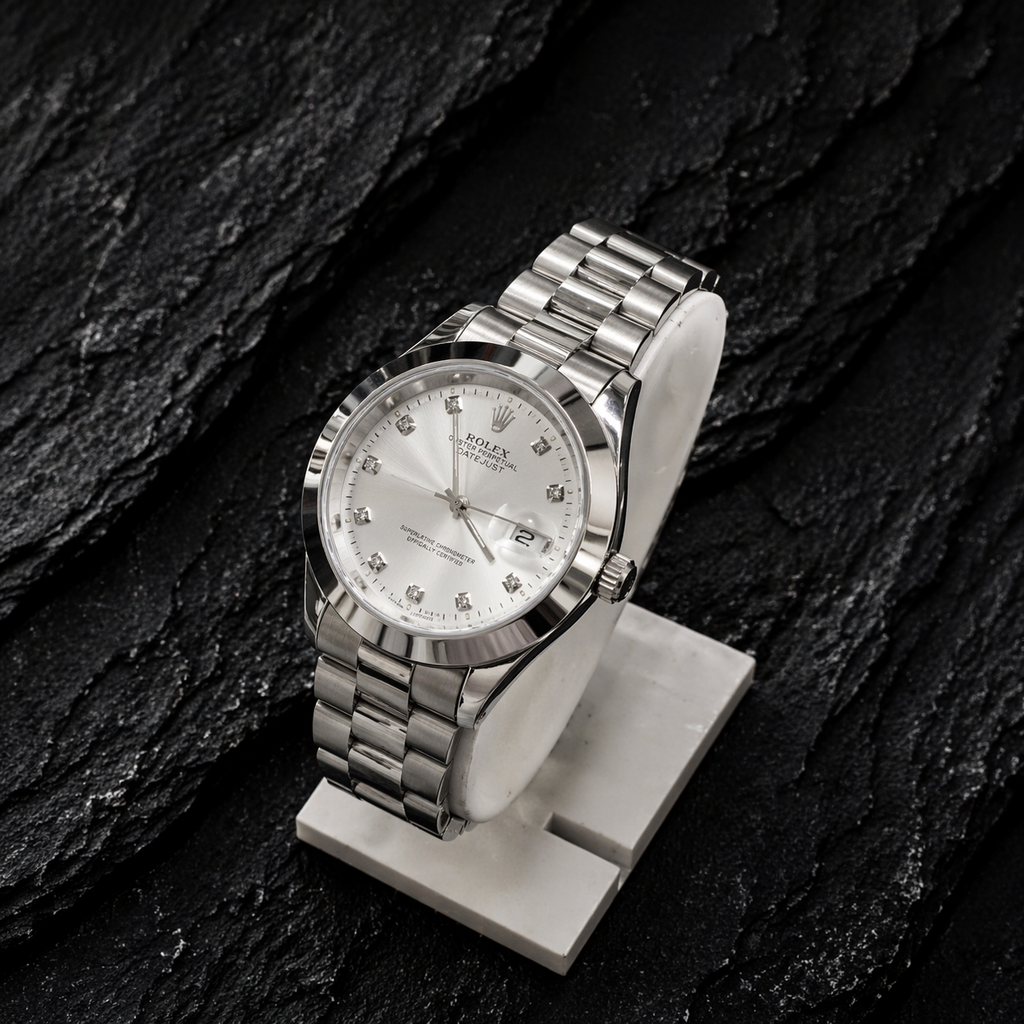 Luxury Datejust Style RLX Watch Silver Dial with Stainless Steel By | Luxury Deals (Men)✨