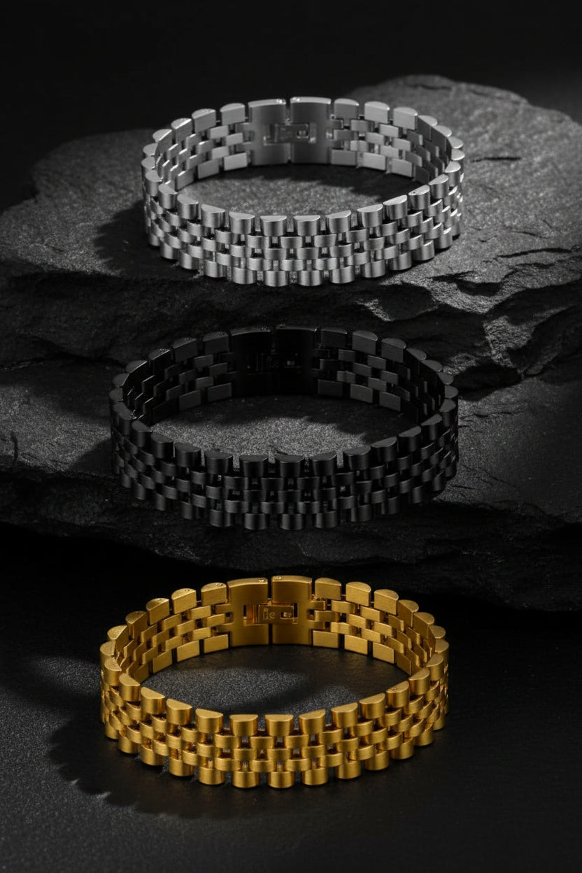 Men’s Royal Jubilee Stainless Steel Link Bracelet Luxury Watch Style Chain | Luxury Deals Flat 20% OFF Ramadan Special Deal ✨🔥