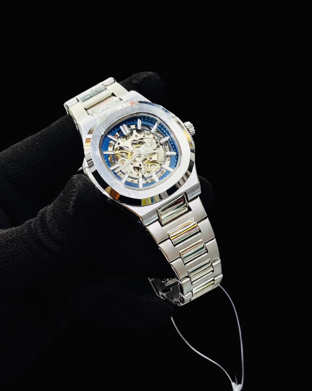 Luxury Skeleton Automatic Watch  
Premium Stainless Steel | Luxury Deals Flat 20% OFF Ramadan Special Deal✨