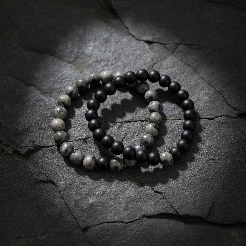 Stone Bracelet Set for Men Flat | Luxury Deals 20% OFF Ramadan Special Deal ✨🔥