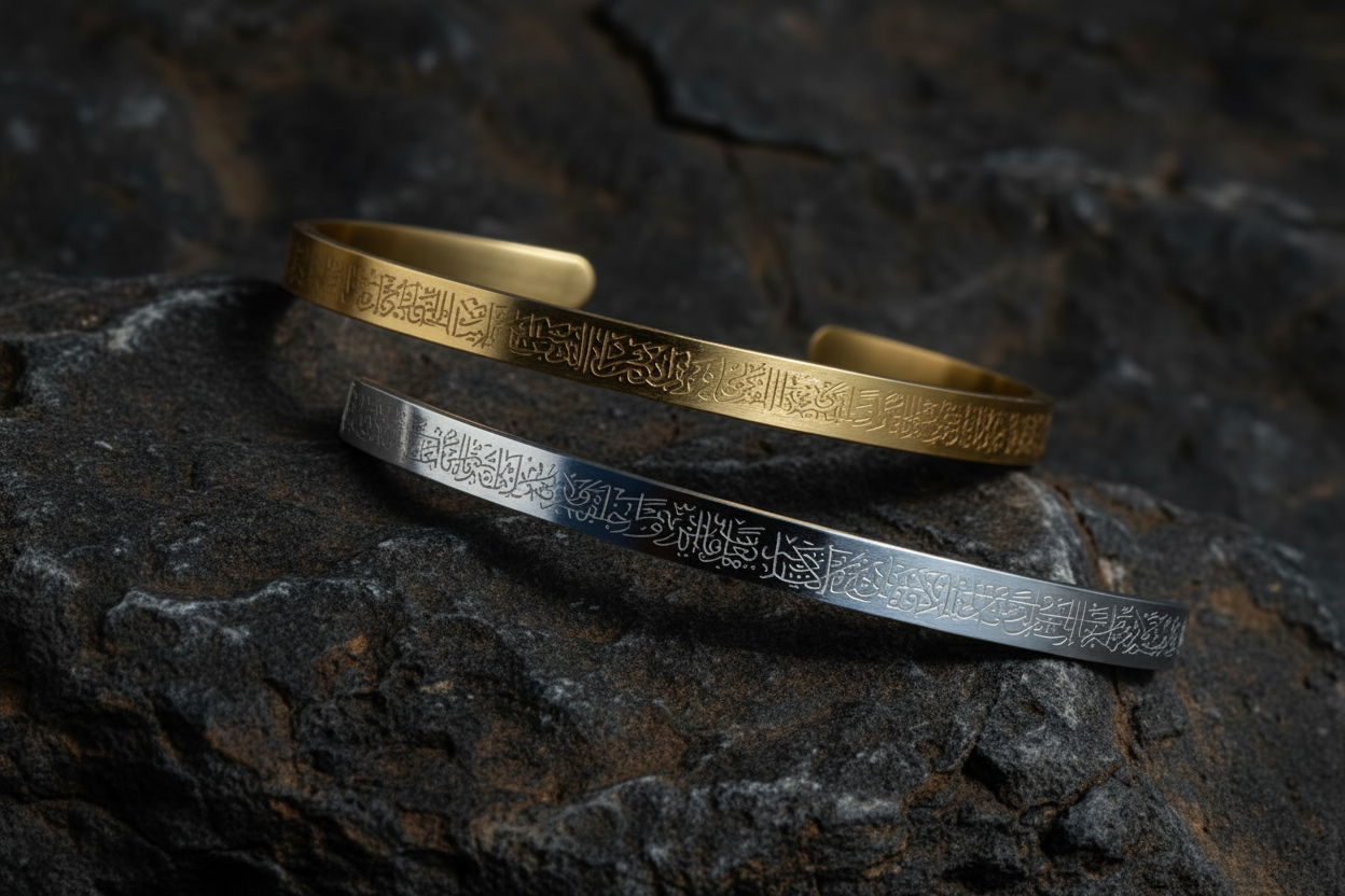 Premium Ayatul Kursi Cuff Bracelet Stainless Steel | Luxury Deals Flat 20% OFF Ramadan Special Deal🔥